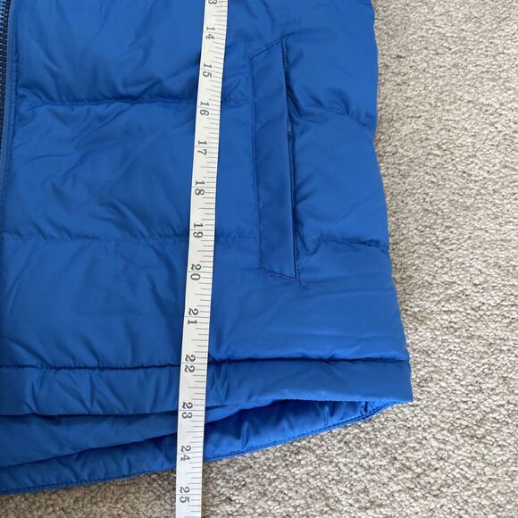 LL Bean's Down Puffer Jacket Boys Large 14-16 Blue Hooded Winter Sherpa Lined - Picture 5 of 8